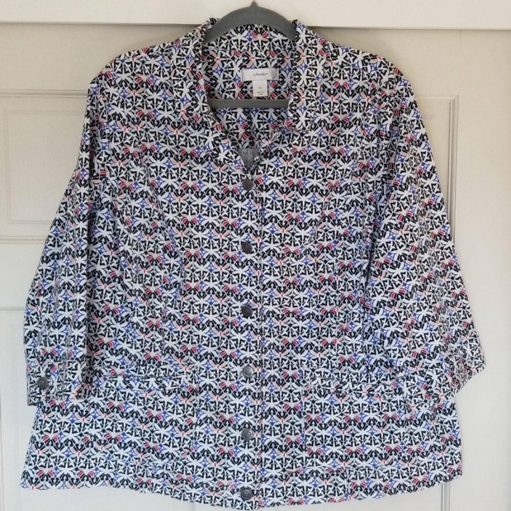 EUC Colorful CJ Banks Plus Size Jacket 2x